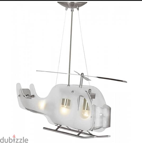 Glass Helicopter 3 Light Pendant Fitting 0