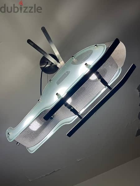 Glass Helicopter 3 Light Pendant Fitting 2