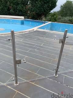 pool stainless steel and security glass fence 0