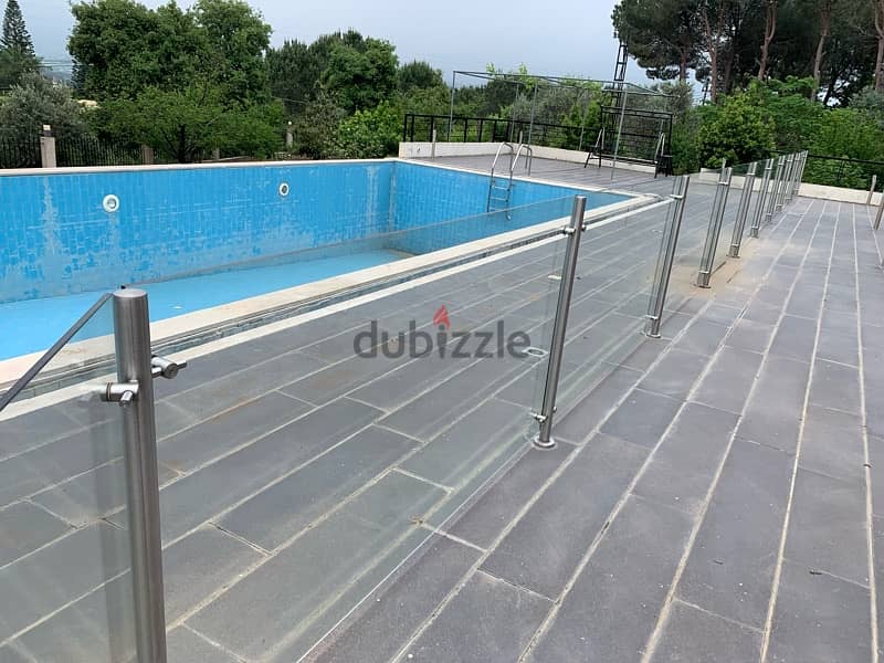pool stainless steel and security glass fence 1