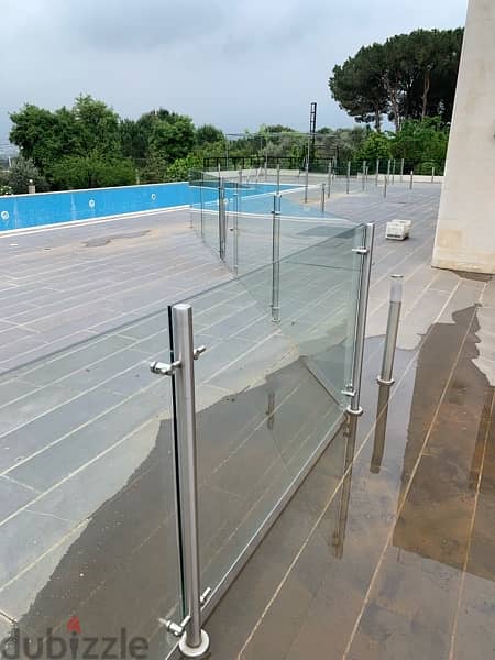 pool stainless steel and security glass fence 2