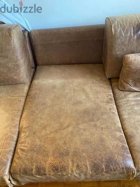 Brown leather sofa 5