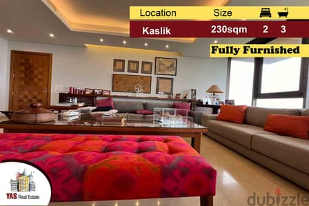 Kaslik 230m2 | Furnished | Panoramic View | Private Street | EH |