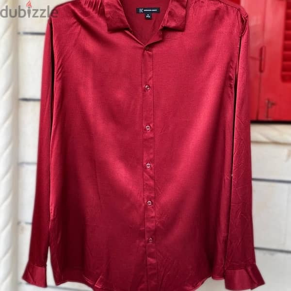 INTERNATIONAL CONCEPTS Silky Red Shirt. 1