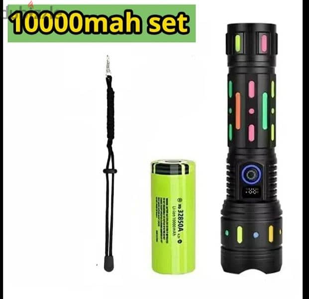 30000W LED Flashlights Zoom Waterproof 10KM Aluminum Torch 10000mAh 2