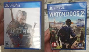 Ps4 Used Game : Watch Dogs 2 & The Witcher 3