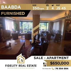 Furnished apartment for sale in Baabda JS45 0