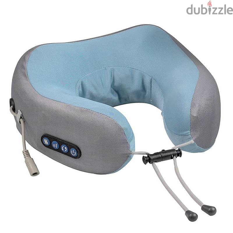 3D Massaging Travel Pillow, U-Shaped Neck Massager, 3-Mode Vibration 0