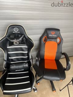 2 broken gaming chairs