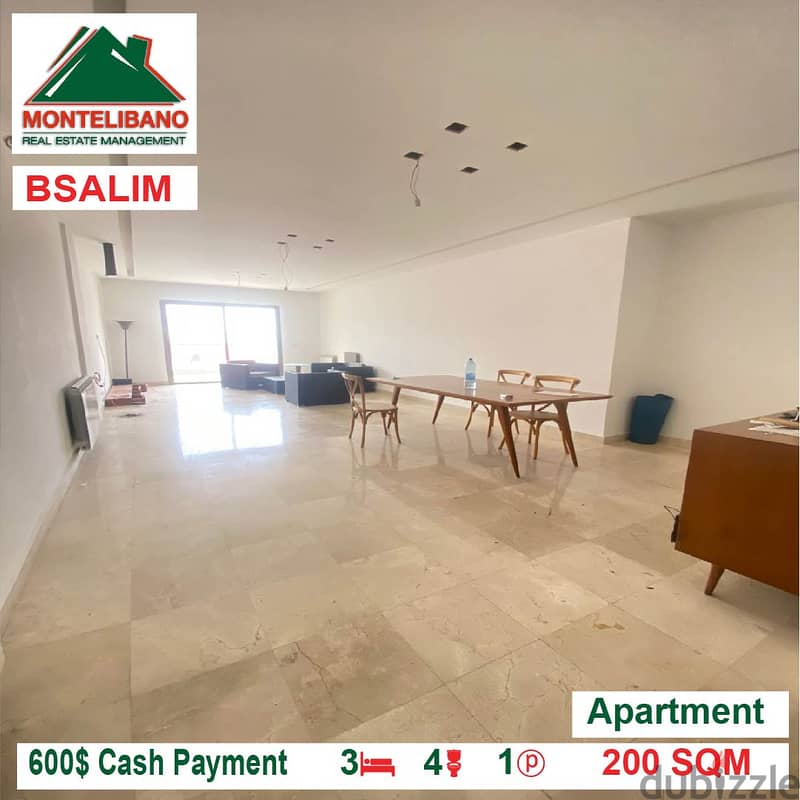 600$!! Apartment for rent located in Bsalim 2