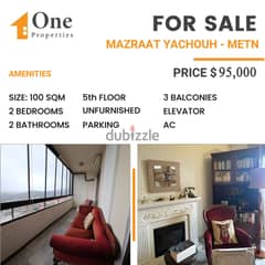 Apartment for SALE, in MAZRAAT YACHOUH / METN, WITH A NICE VIEW.