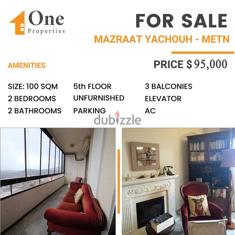 Apartment for SALE, in MAZRAAT YACHOUH / METN, WITH A NICE VIEW. 0