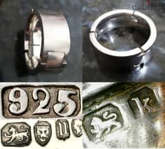 vintage ring with antique silver stamp made in London