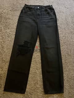 American Eagle black ripped jeans 0