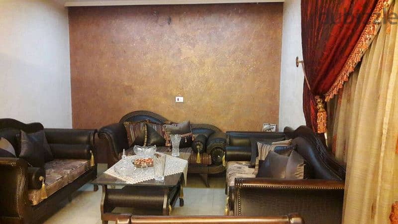 salon+ living room L shape+ grey curtain+ 2 wood tables 1
