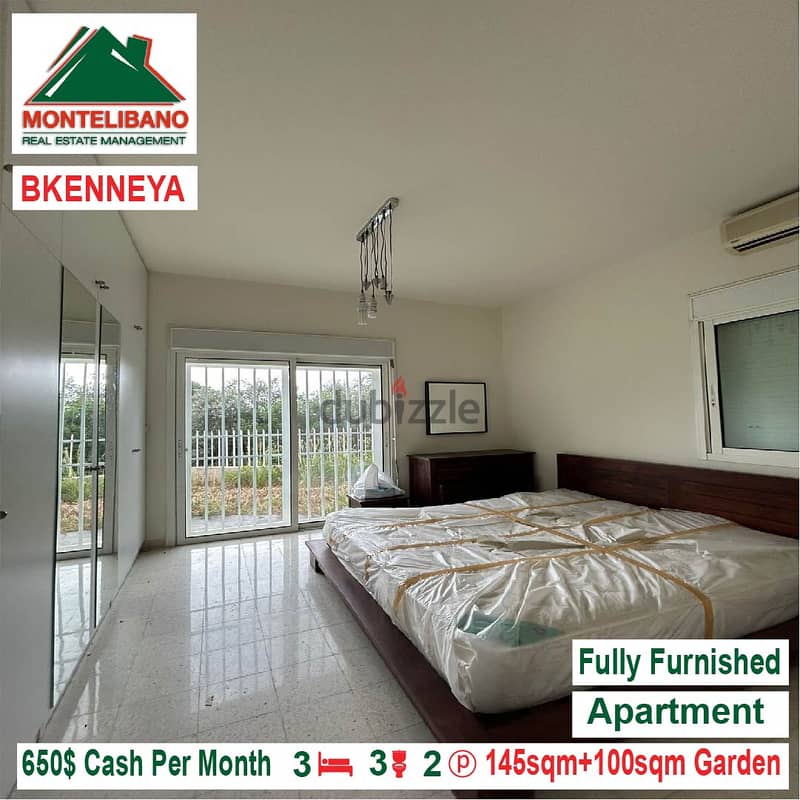 650$!! Fully Furnished Appartment for rent located in Bkenneya 4
