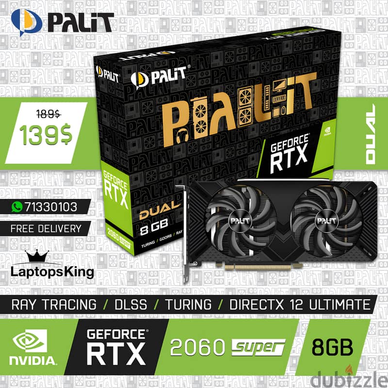 VGA PALIT RTX 2060 SUPER 8GB | DUAL DESIGN | GRAPHICS CARD 0