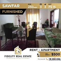 Furnished apartment for rent in Sawfar FS15