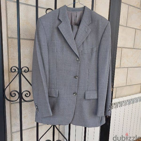 Custom Made Men's Suit Worn Once. Made in Germany. Grey 52 0