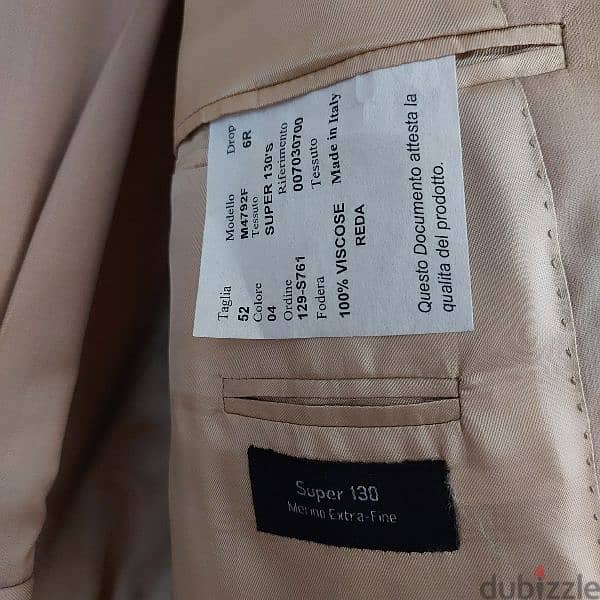 Worn Once. Full Suit Beige Size 52 1
