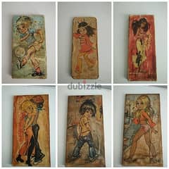 Vintage Idylle paintings on wood - Not Negotiable 0
