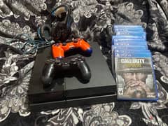 ps4 good condition with 8 cds and 2 controllers and a headset