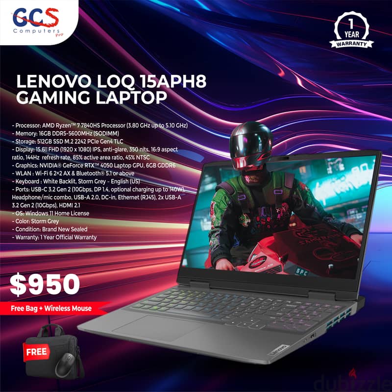 Lenovo LOQ 15APH8 Gaming Laptop 0