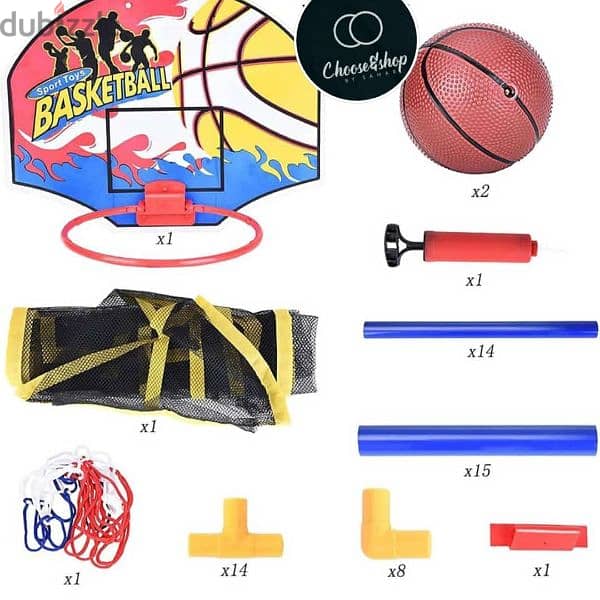 لعبة كرة السلة في المنزل سهلة التركبب والضب والحمل لكل الاعمار 3