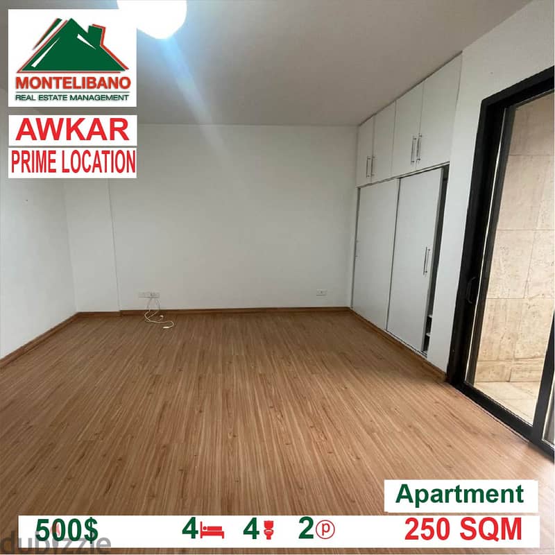 500$ Cash/Month!! Apartment for rent in Awkar!! 2