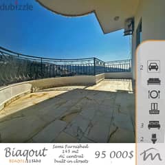 Biakout | Semi-Furnished 3 Bedrooms Ap | Big Balcony | 2 Parking Lots