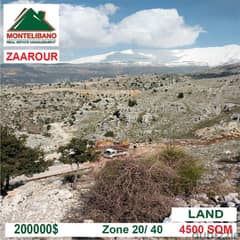 200000$!! Land for sale Located In Zaarour