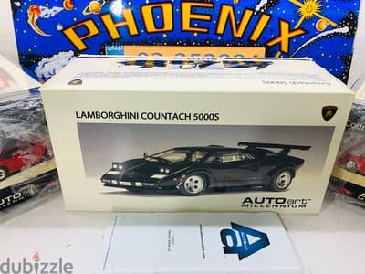 1/18 diecast Autoart Lamborghini Countach 5000S Black NEW DISCONTINUED