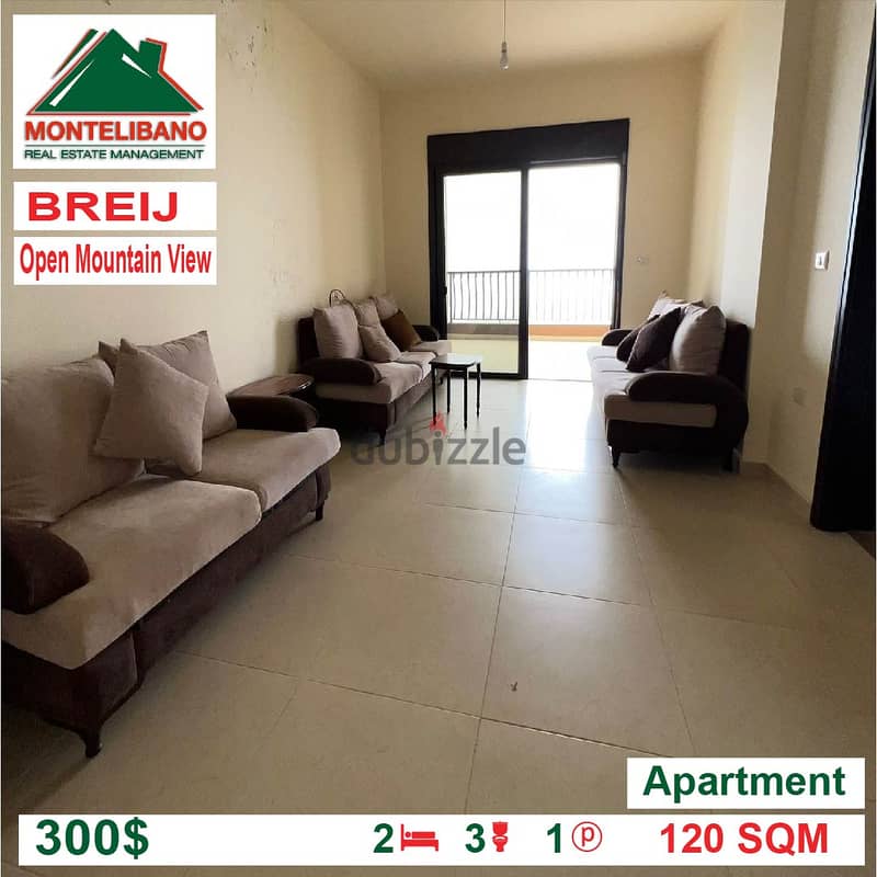 300$!! Open Mountain View Apartment for rent located in Breij 1