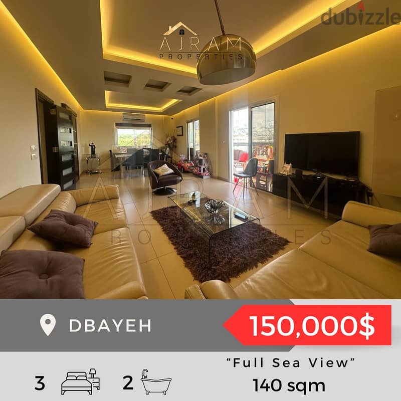 Dbayeh | 140 sqm | Full Sea View 1