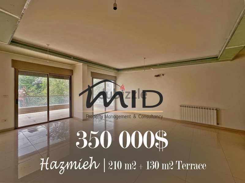 Hazmiyeh | Brand New 210m² + 130m² Terrace | Big Balcony | 2 Parking 1