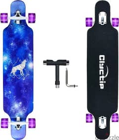 clyctip long board skateboard 0