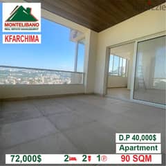 72,000$ Cash Payment!! Apartment for sale in Kfarchima!!