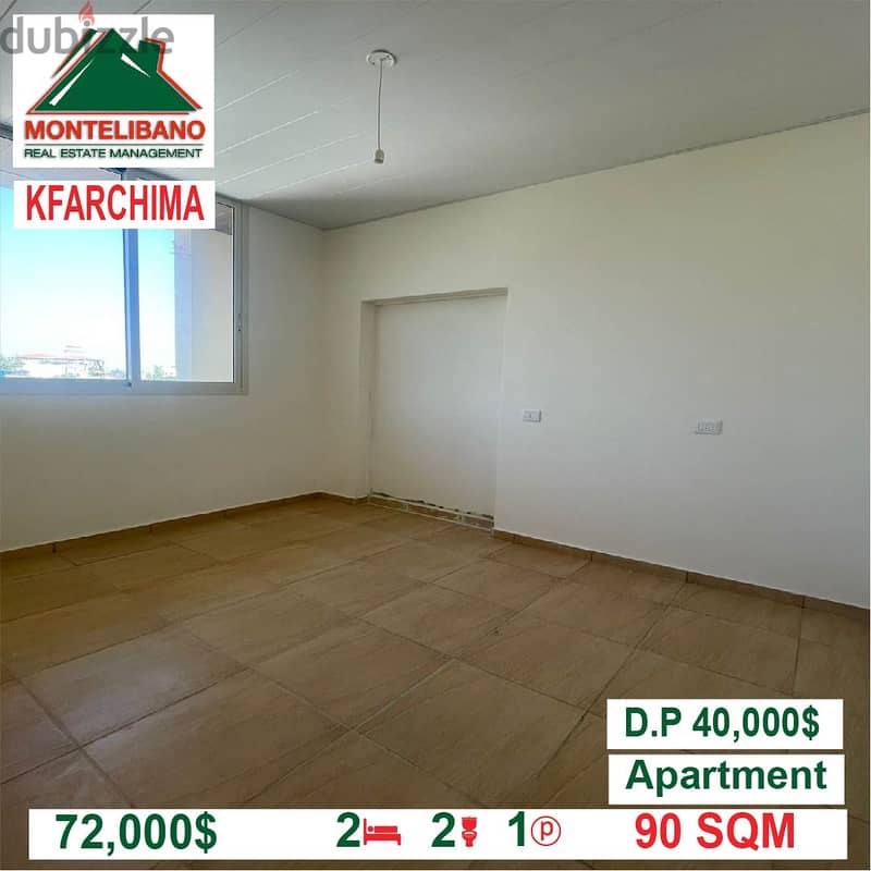 72,000$ Cash Payment!! Apartment for sale in Kfarchima!! 2