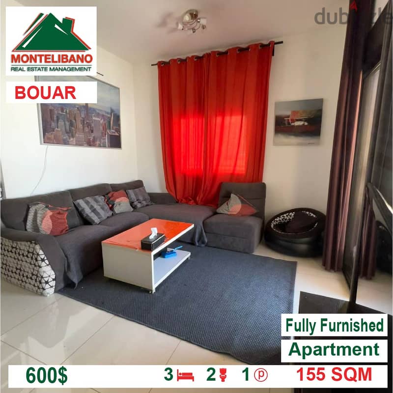 600$!! Prime Location Fully Furnished Apartment for rent in Bouar 3