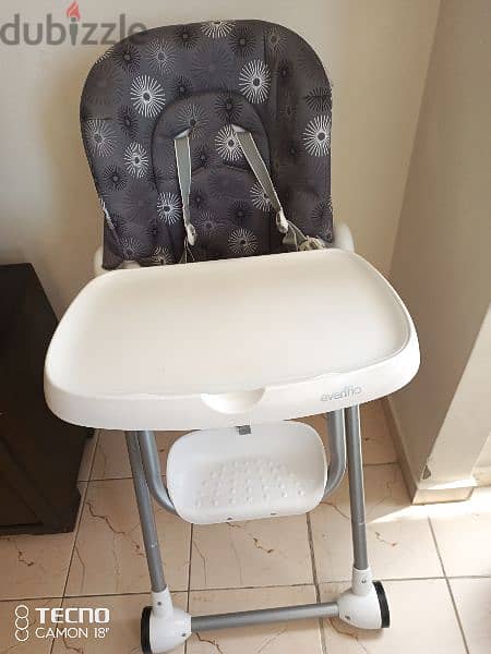 stroller( youpola), high chair ( for eat) , pousette 3