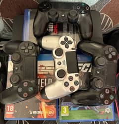Ps4 slim used as new + 4 controllers + 3 Games including Fifa 24 0