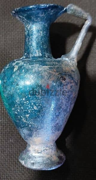 Ancient Roman blue Glass Jug Antique from 1st century 12 cm 1