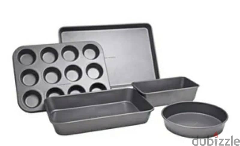 Food Network carbon steel material 5 Pcs  Nonstick Bakeware Set - Grey 2