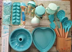 blue kitchen utensils