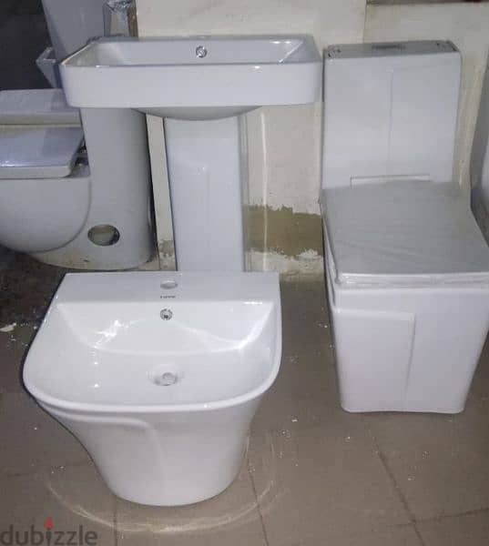 طقم حمام( مغسلة تعليق)bathroom toilet set wall hung sink 5