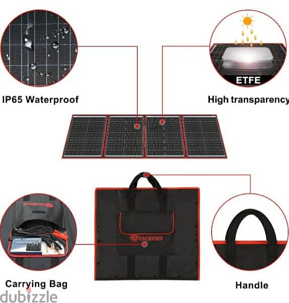 Outdoors DOKIO 160W 18V Portable Solar Panel Kit/ 3$ delivery 3