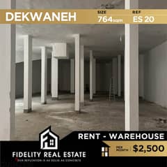 Warehouse for rent in Dekwaneh ES20 0