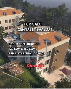 Apartments for sale in Qennabet Baabdat with payment facilities 0