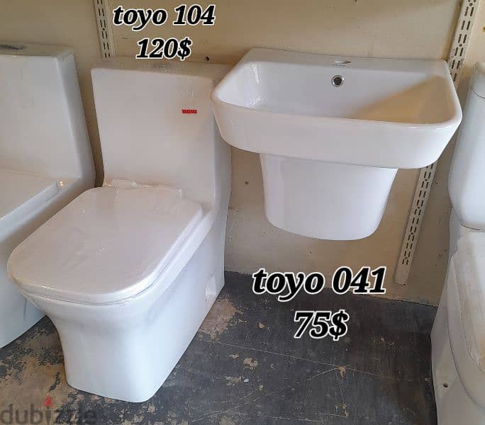 طقم حمام toyo كرسي حمام،مغسلة bathroom toilet seat and sink 4