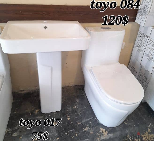 طقم حمام toyo كرسي حمام،مغسلة bathroom toilet seat and sink 5